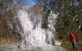 Broken Waterline Becomes Striking Ice Sculpture