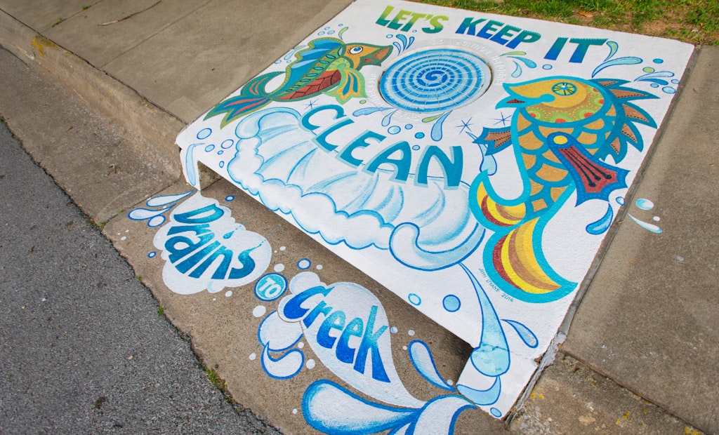 Artful Storm Drains Spread the Message about Water Pollution
